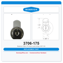 Bobrick 3706-175 Door Lock & Key CAT-118