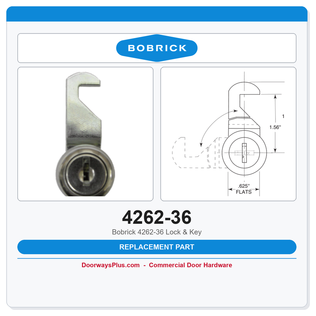 Bobrick 4262-36 Lock & Key – B-4262 Replacement Part