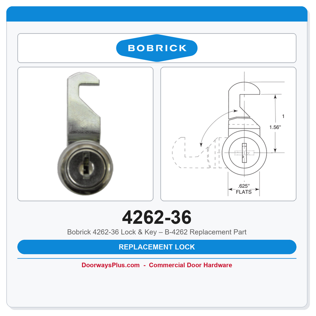 Bobrick 4262-36 Lock & Key – B-4262 Replacement Part