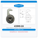 Bobrick 43500-24 Lock & Key – Factory Replacement for B-4706