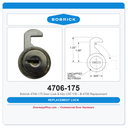 Bobrick 4706-175 Door Lock & Key CAT-118 – B-4706 Replacement