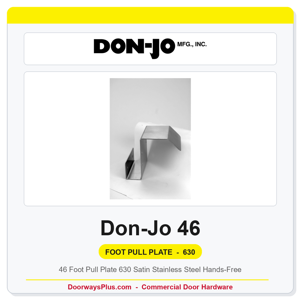 Don-Jo 46 Foot Pull Plate | 630 Satin Stainless Steel | Hands-Free