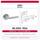 Corbin Russwin ML2080 RSA Half Active Dummy Trim | Grade 1 Commercial