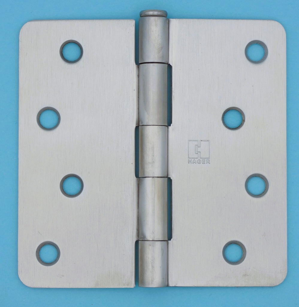 Hager RC1541 4" x 4" Plain Bearing Hinge with 1/4" Radius Corners