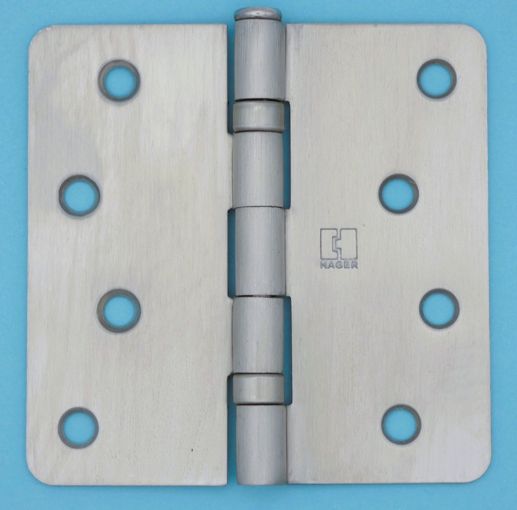 Hager RCBB1541 4x4 Ball Bearing Hinge 1/4" Radius US32D Satin Stainless Steel