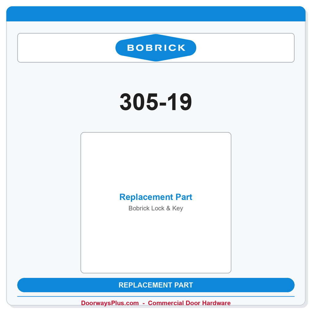 Bobrick 305-19 Lock & Key