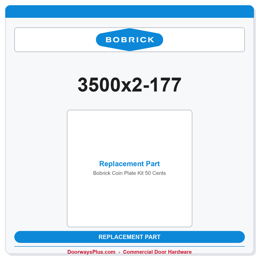 Bobrick 3500x2-177 Coin Plate Kit 50 Cents