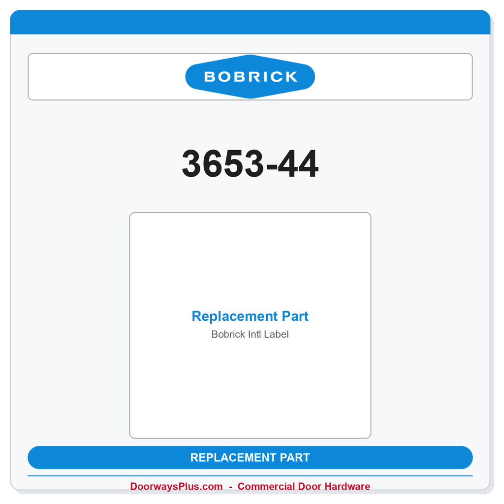 Bobrick 3653-44 Intl Label