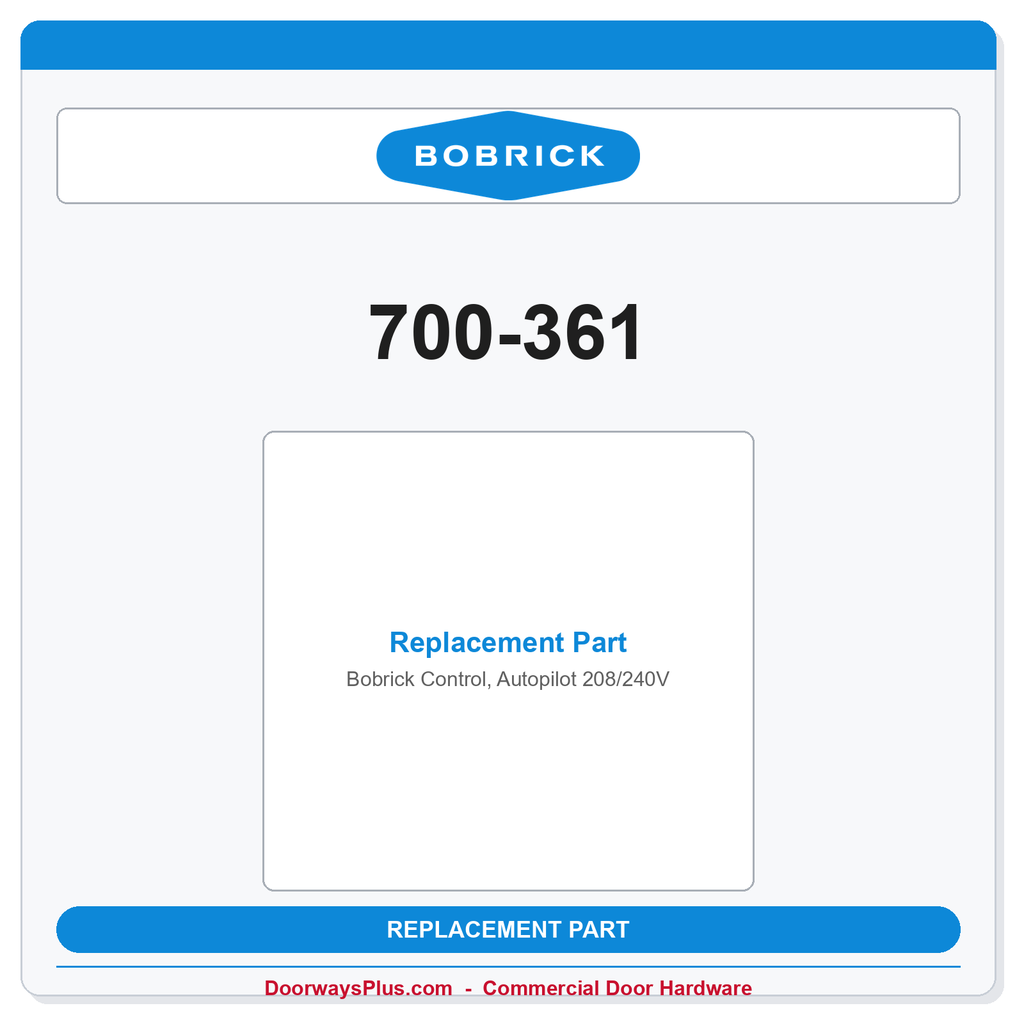 Bobrick 700-361 Control, Autopilot 208/240V