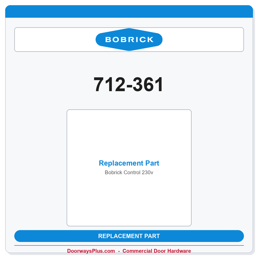 Bobrick 712-361 Control 230v
