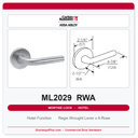 Corbin Russwin ML2029 RWA Hotel or Motel Mortise Lockset | Grade 1 Commercial