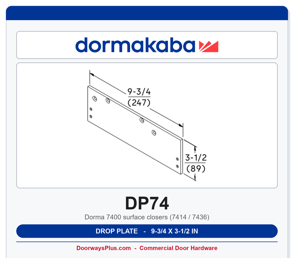 Dorma DP74 Drop Plate - 7400 Series | Aluminum 689
