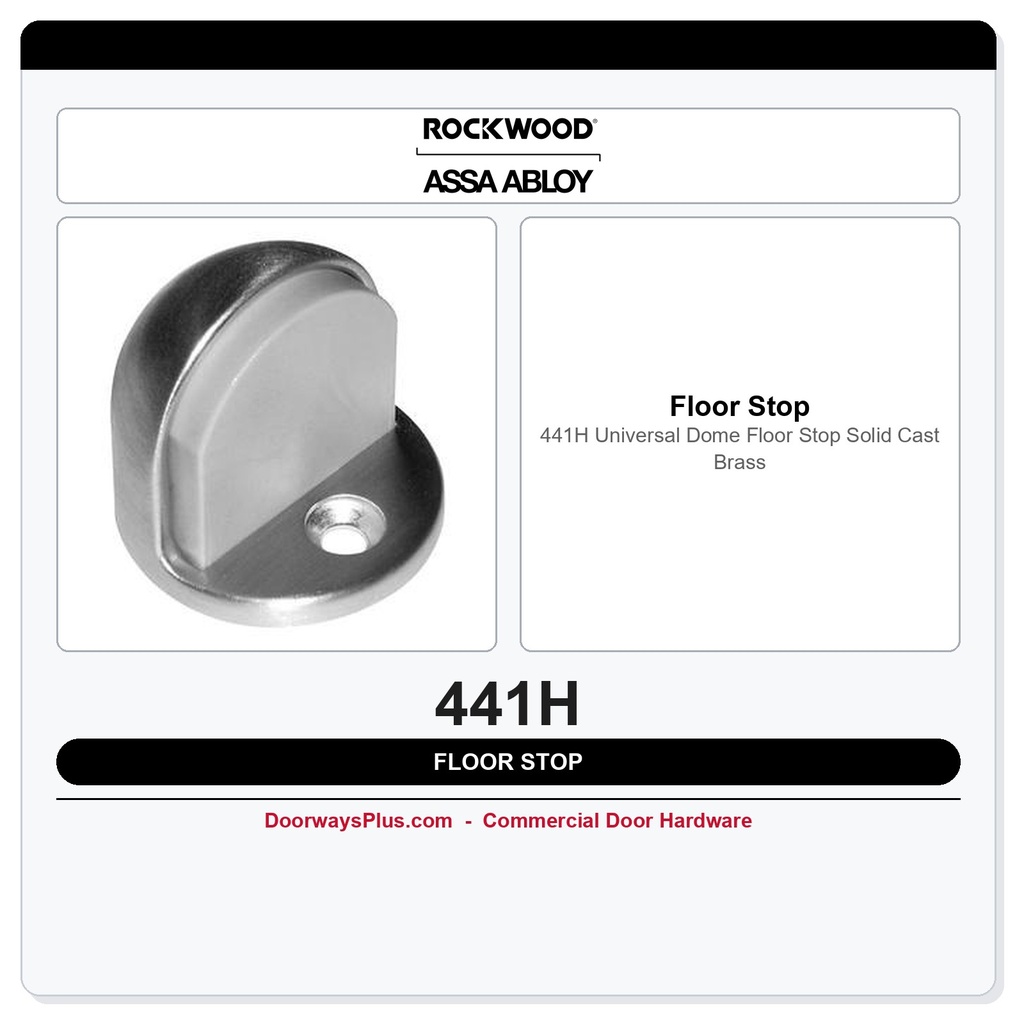 Rockwood 441H Universal Dome Floor Stop | Solid Cast Brass