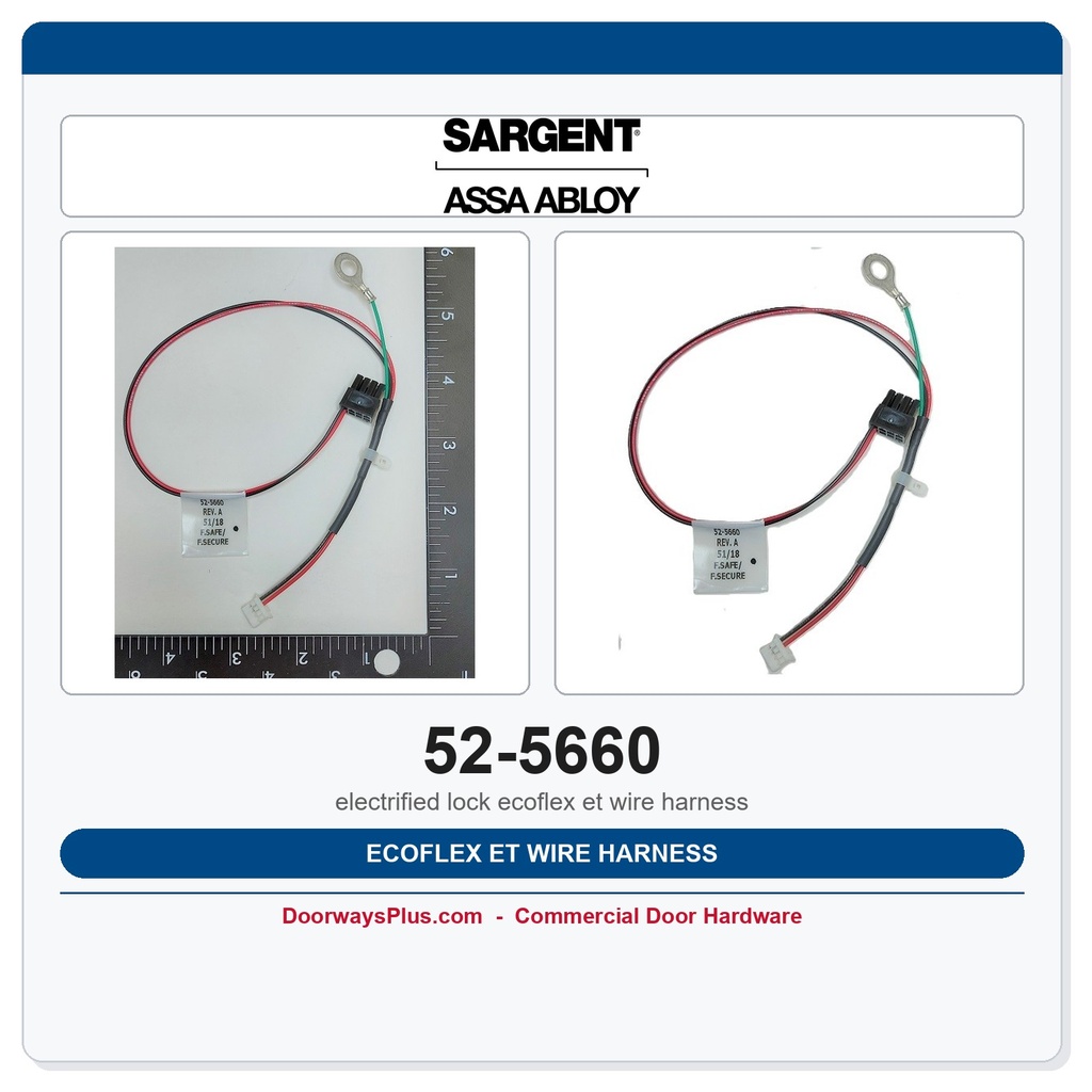 Sargent 52-5660 Ecoflex ET Wire Harness | Fail Safe & Fail Secure