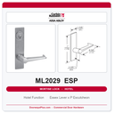 Corbin Russwin ML2029 ESP Hotel or Motel Mortise Lockset | Grade 1 Commercial