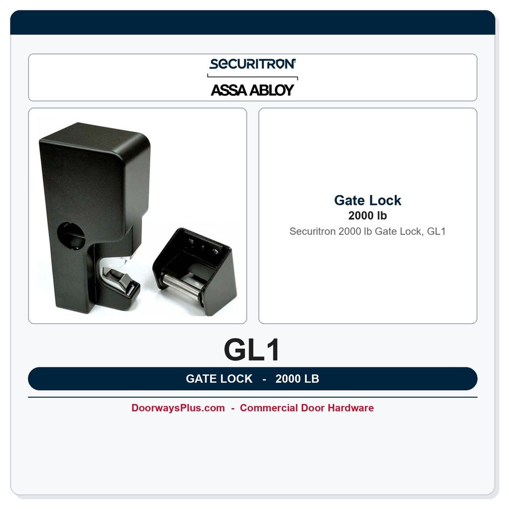 Securitron GL1 Electromechanical Gate Lock – 2000 lb Holding Force