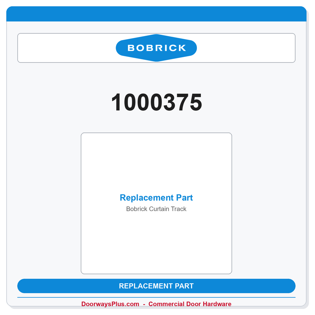 Bobrick 1000375 Curtain Track – Toilet Partition Replacement Part
