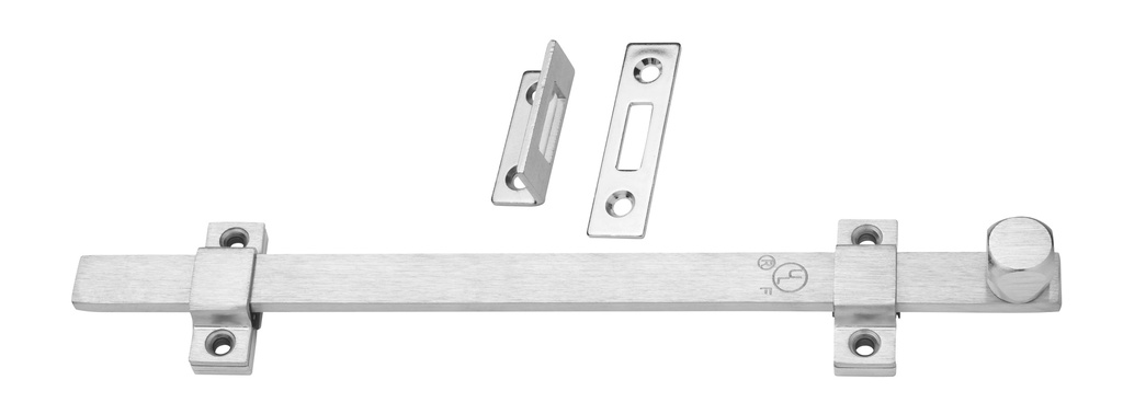 Rockwood 580-12-US26D 12" Surface Mounted Door Bolt, 626 Satin Chrome Finish