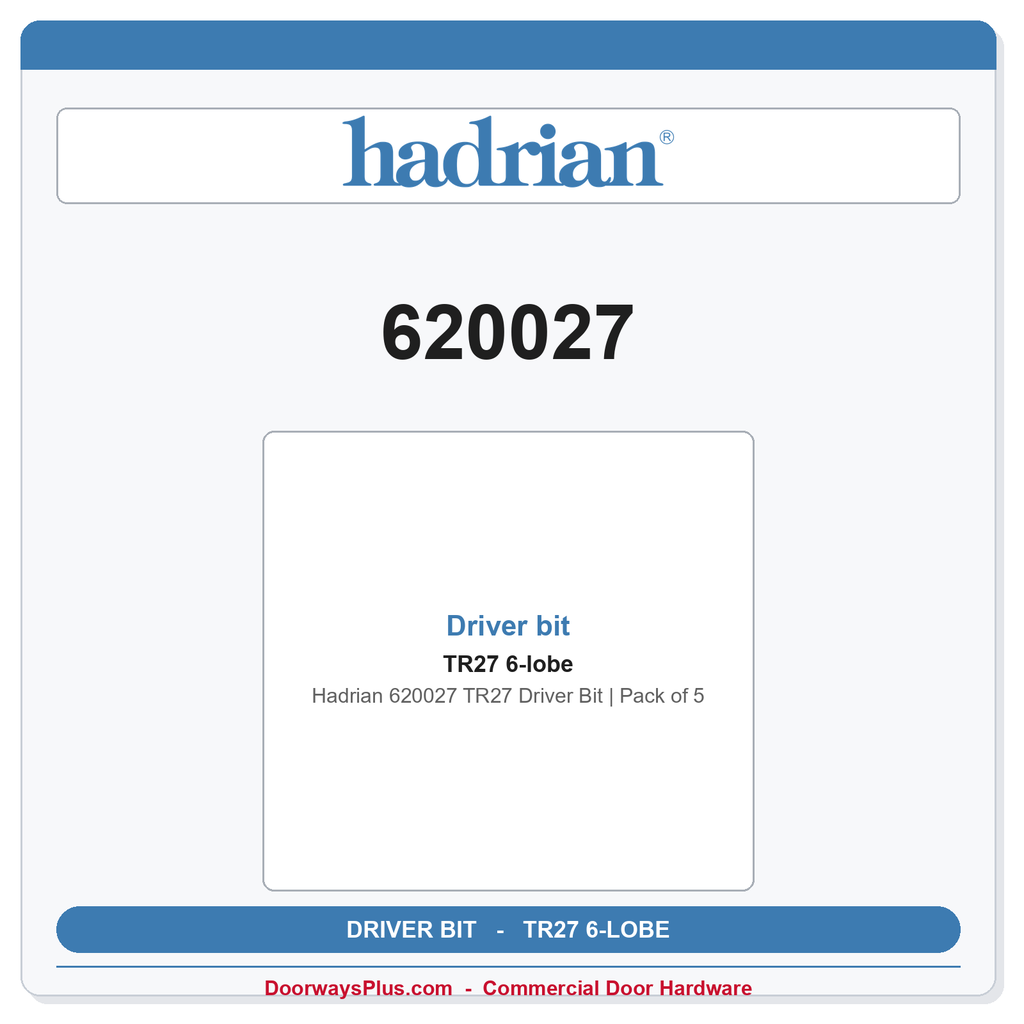 Hadrian 620027 TR27 Driver Bit | Pack of 5