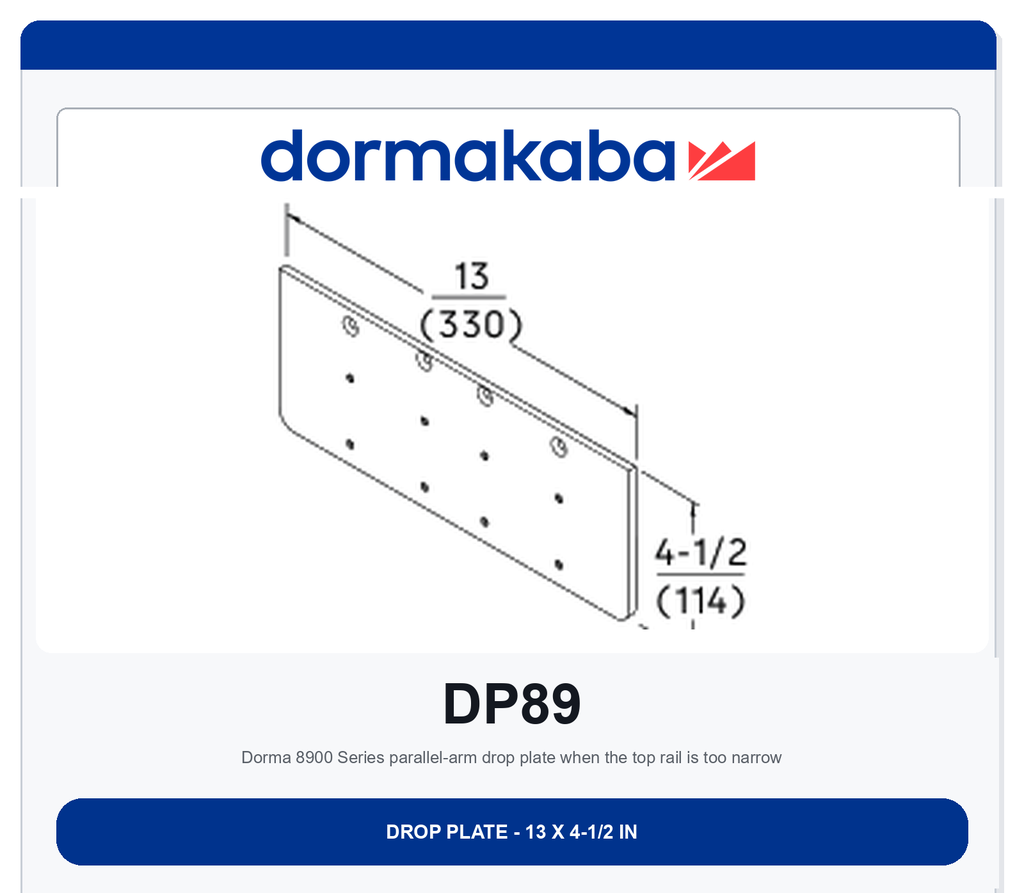 Dorma DP89 Drop Plate | Aluminum 689