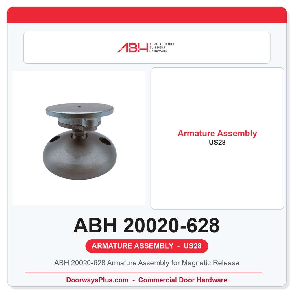 ABH 20020-628 Armature Assembly for Magnetic Release | 628 Satin Aluminum