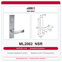 Corbin Russwin ML2062 NSR Intruder Deadbolt Mortise Lockset | Grade 1 Commercial
