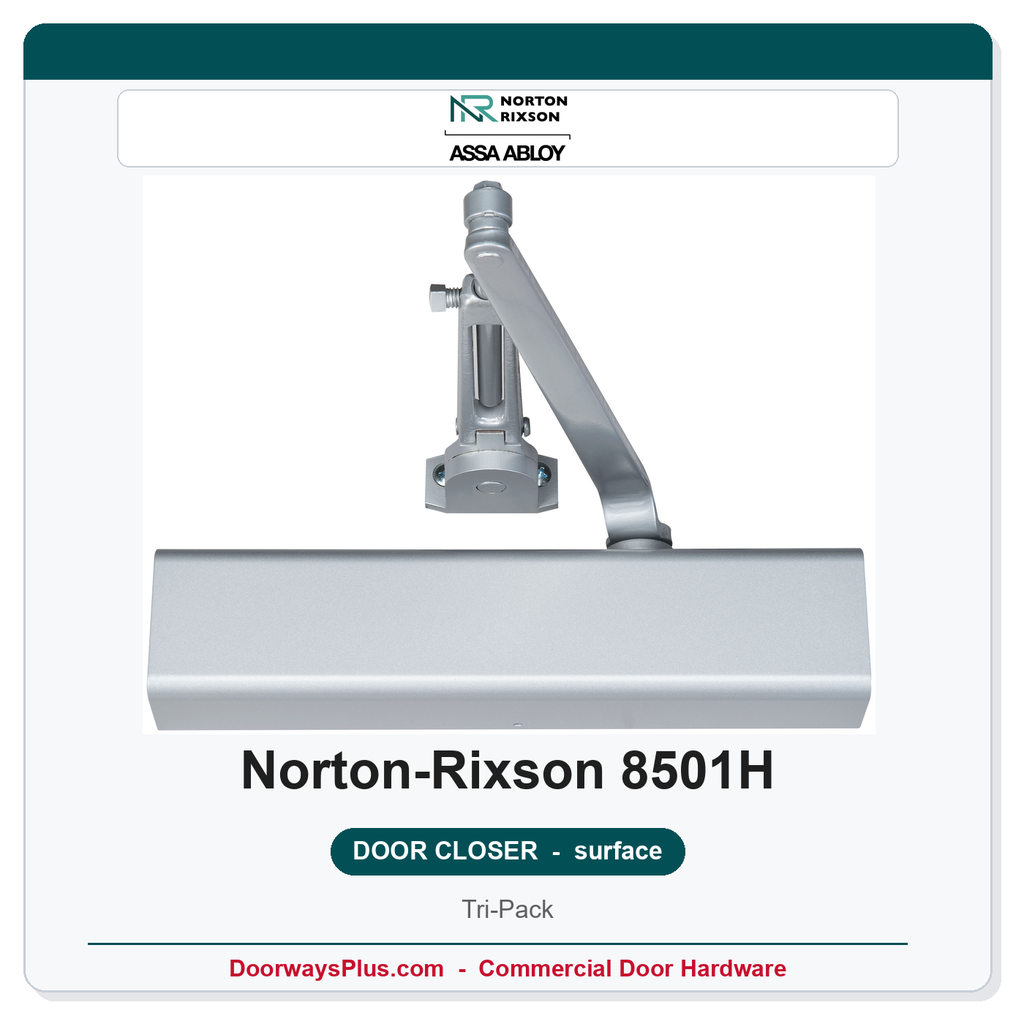 Norton 8501H Surface Door Closer | Full Cover | Hold Open | Tri-Pack