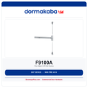 Dorma F9100A Fire-Rated CVR Exit Device | 48 in Wide Stile | 9000 Series | ANSI Grade 1 | Exit Only