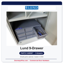 Lund 9-Drawer Small Parts Cabinet | Floor Cabinet Accessory