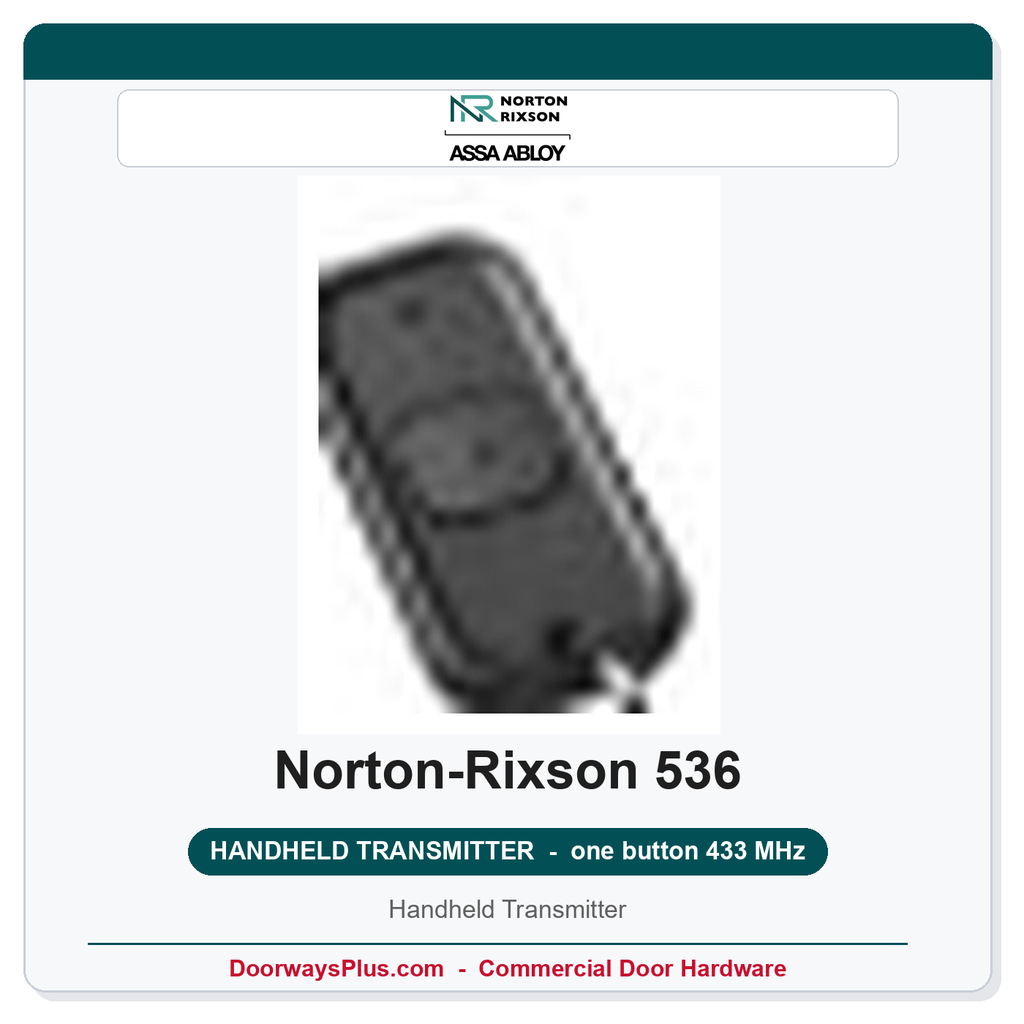 Norton 536 Handheld Transmitter | One Button | 433 MHz