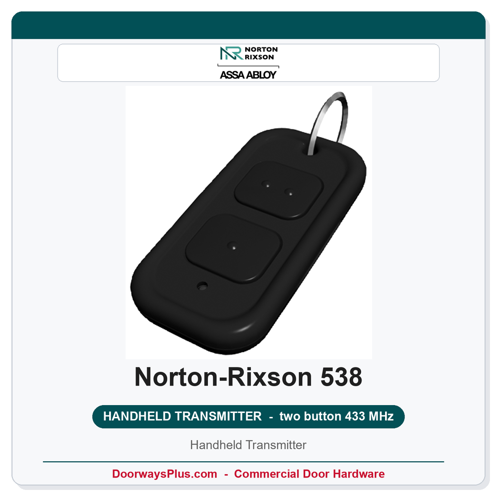 Norton 538 Handheld Transmitter | Two Button | 433 MHz