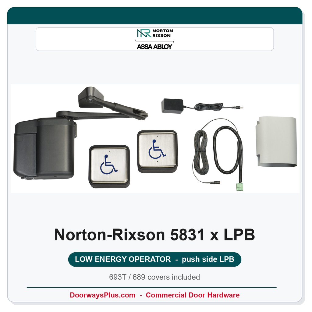 Norton 5831 x LPB Low Energy Operator | Push Side | Less Push Buttons