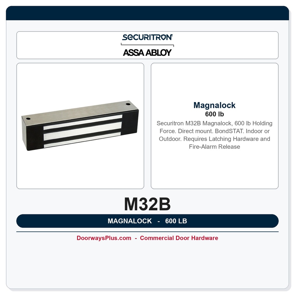 Securitron M32B Magnalock 600 lb | Direct mount
