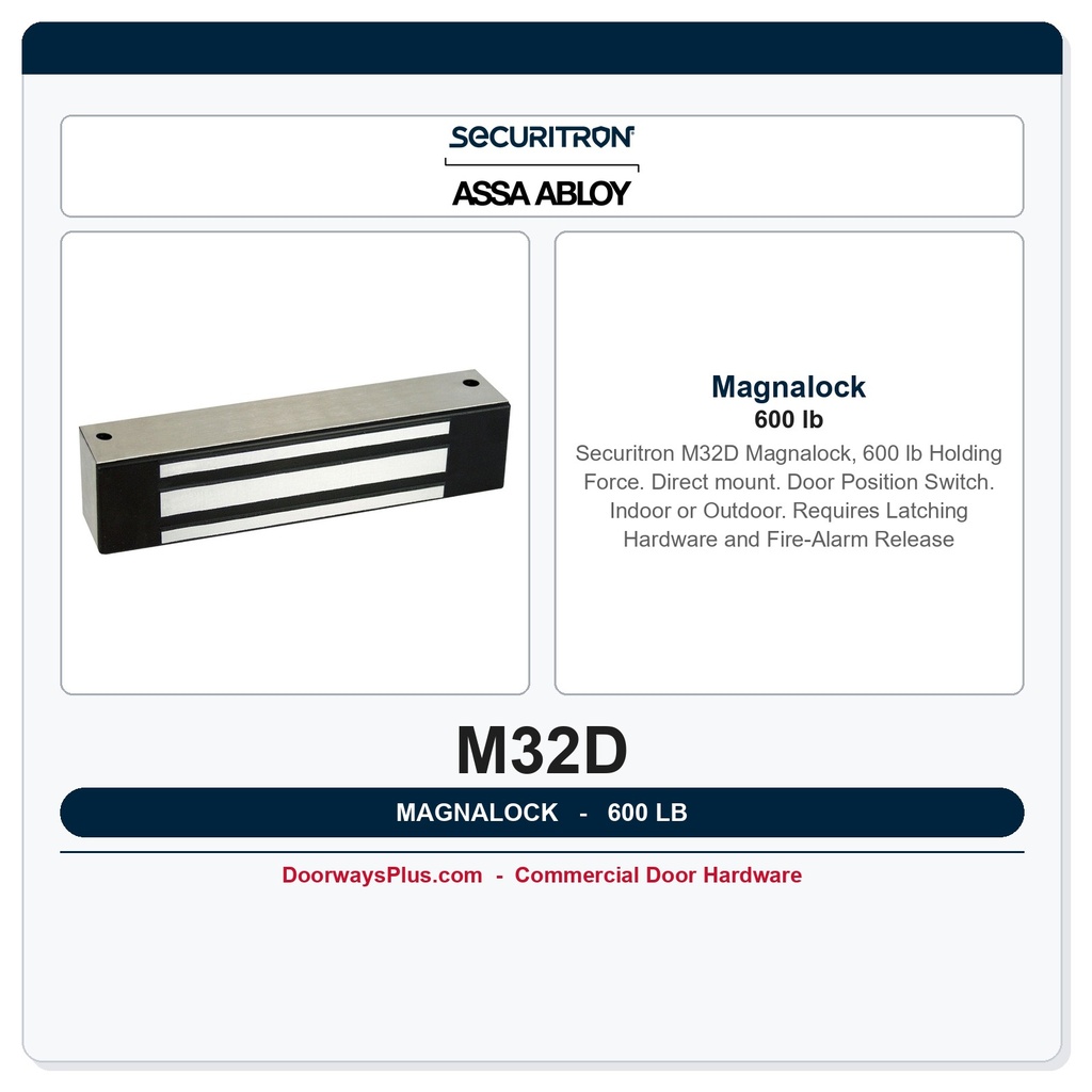 Securitron M32D Magnalock 600 lb | Direct mount
