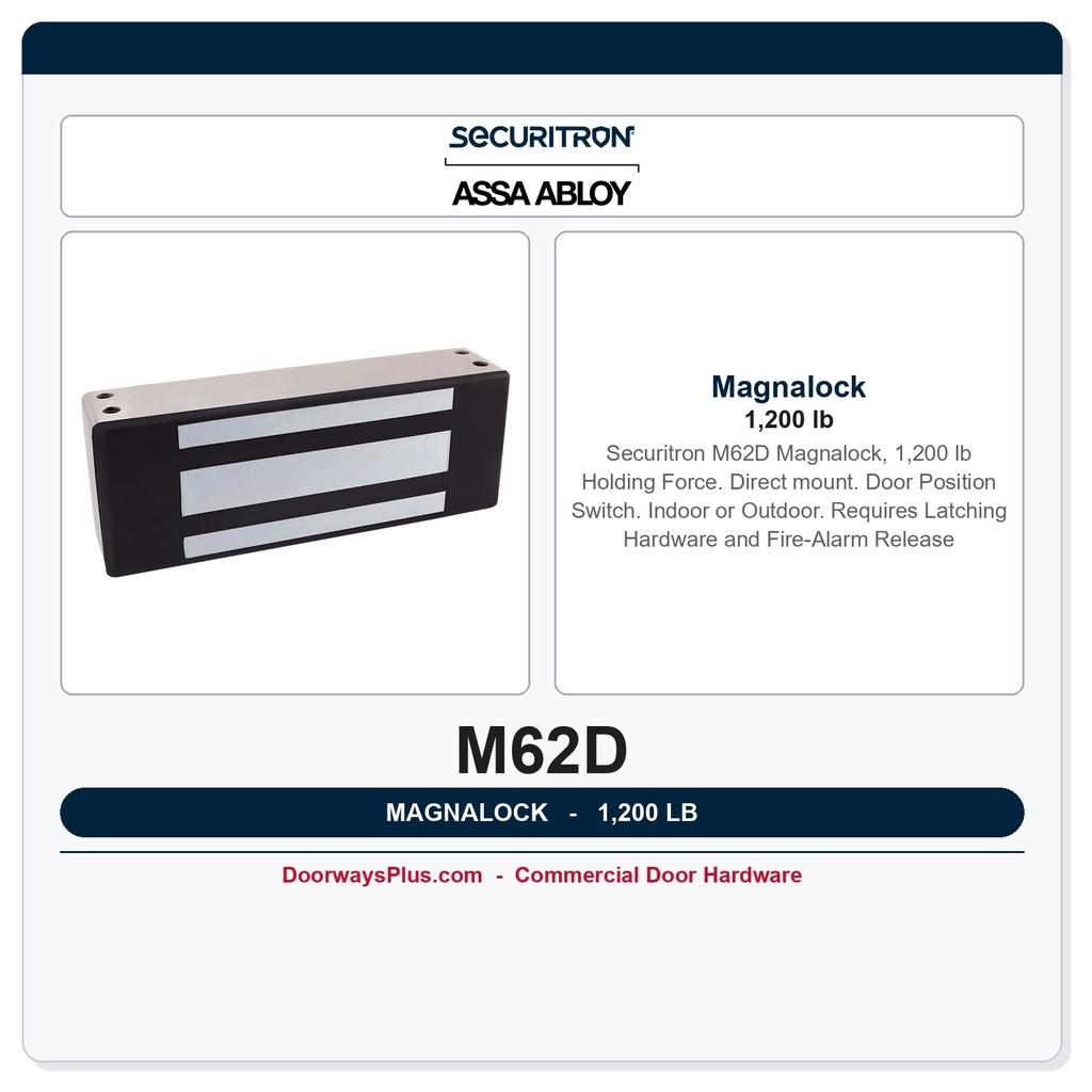 Securitron M62D Magnalock 1,200 lb | Direct mount