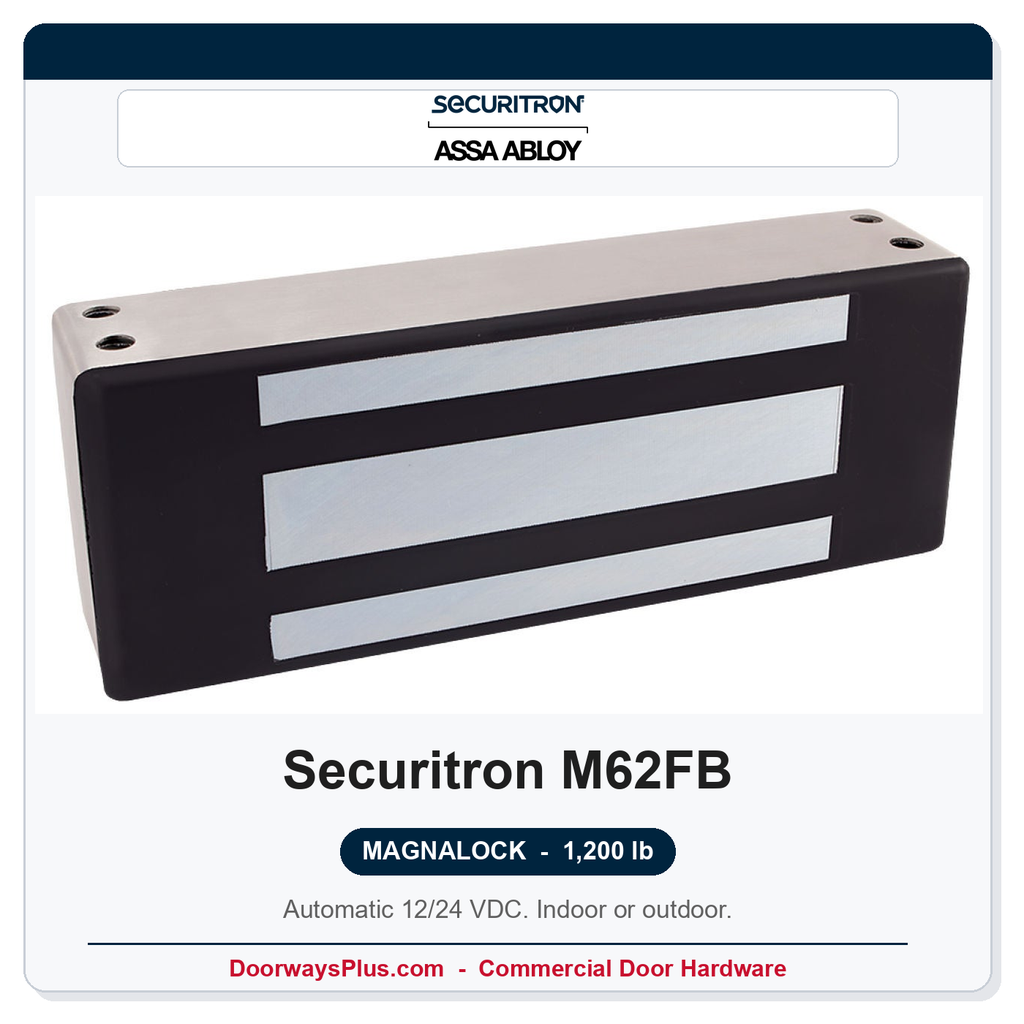 Securitron M62FB Magnalock 1,200 lb | Face drilled
