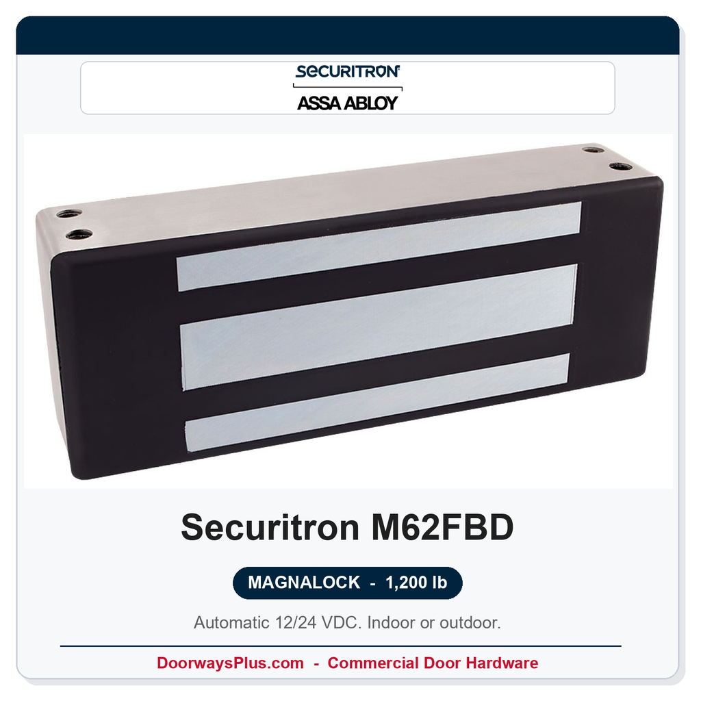 Securitron M62FBD Magnalock 1,200 lb | Face drilled