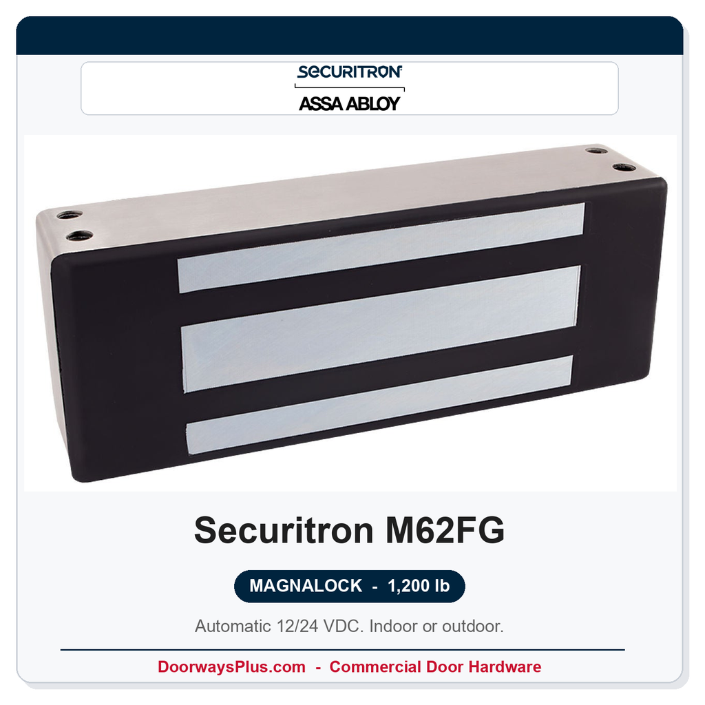 Securitron M62FG Magnalock 1,200 lb | Face drilled