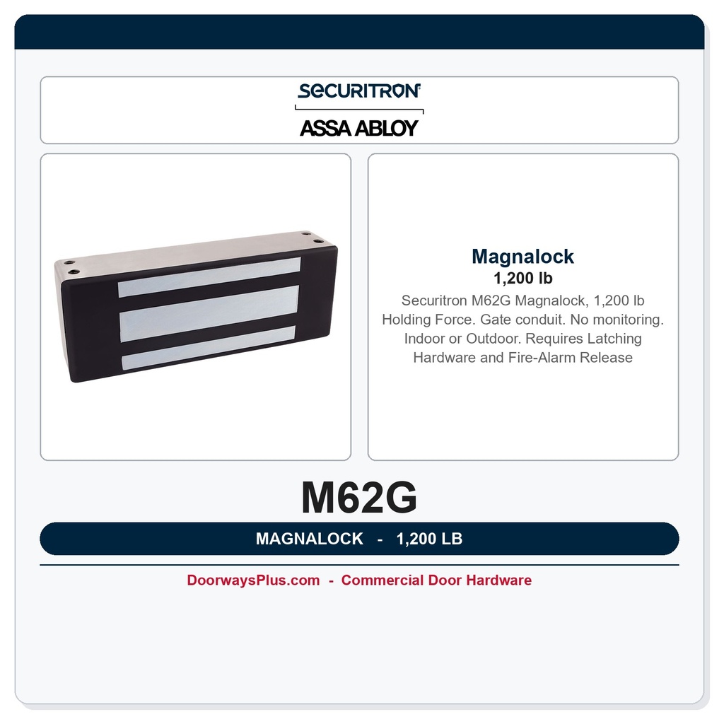 Securitron M62G Magnalock 1,200 lb | Gate conduit