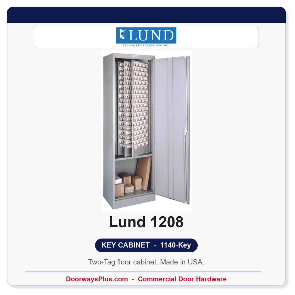 Lund 1208 Floor Key Cabinet | 1140-Key Two-Tag | Made in USA