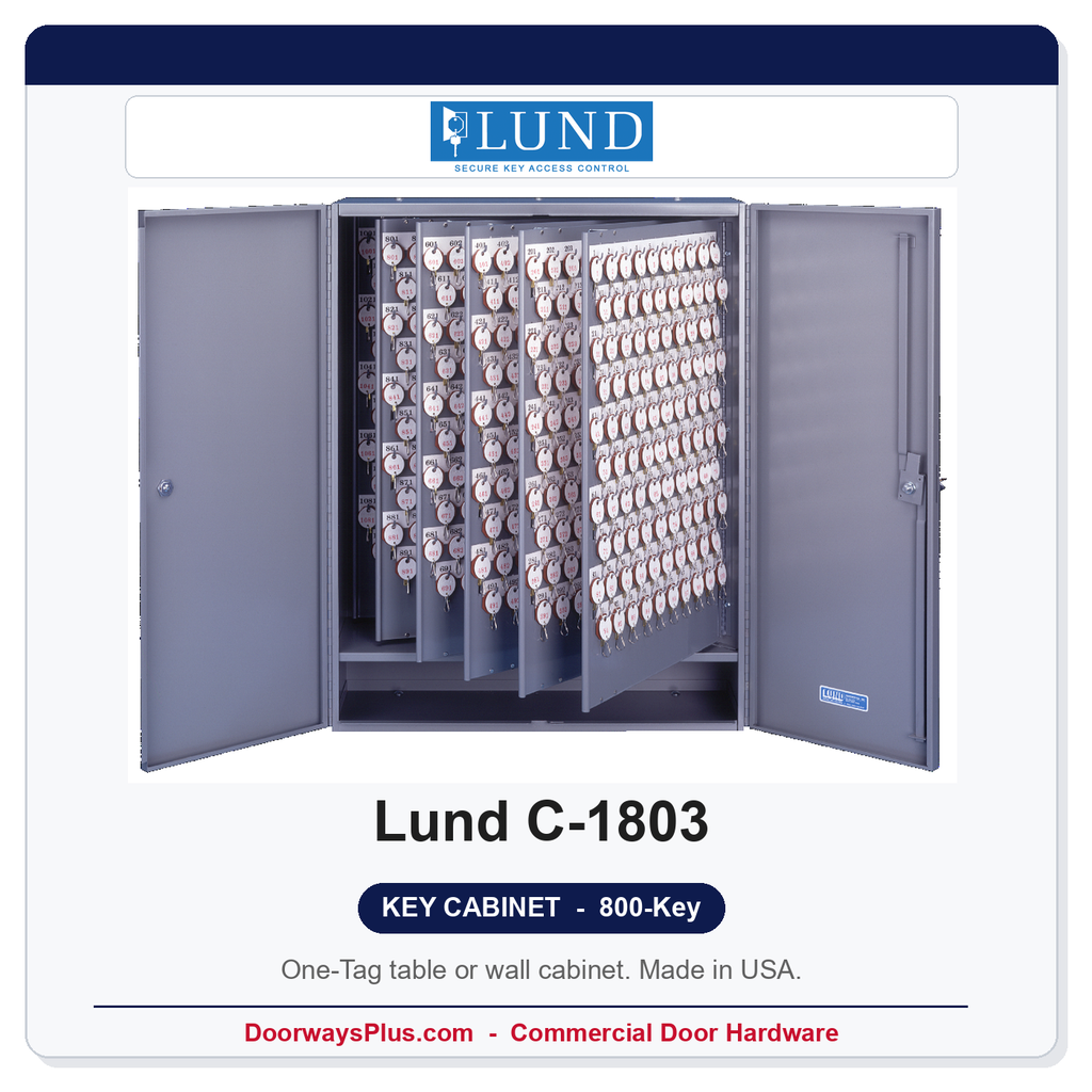 Lund C-1803 Table or Wall Key Cabinet | 800-Key One-Tag | Made in USA