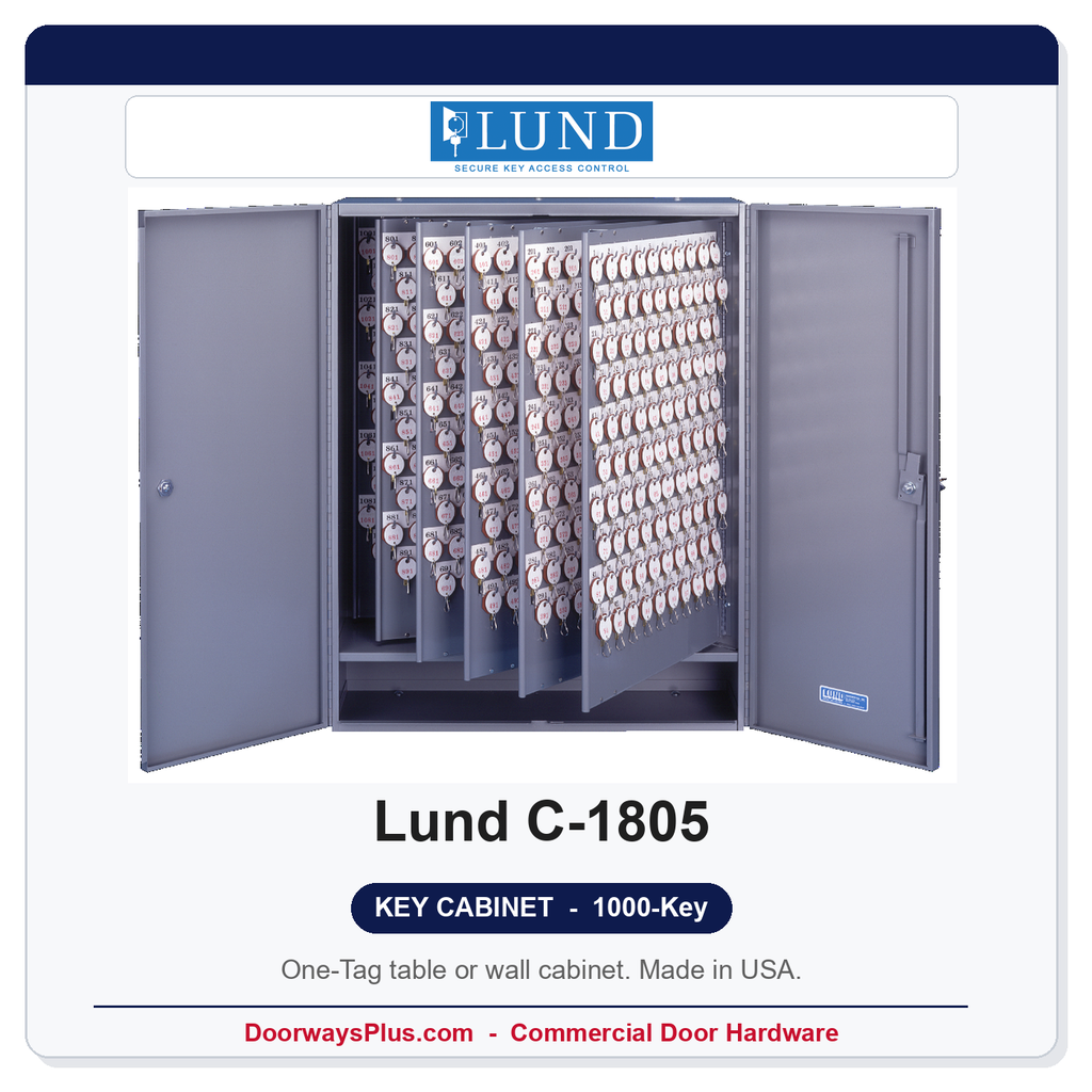 Lund C-1805 Table or Wall Key Cabinet | 1000-Key One-Tag | Made in USA
