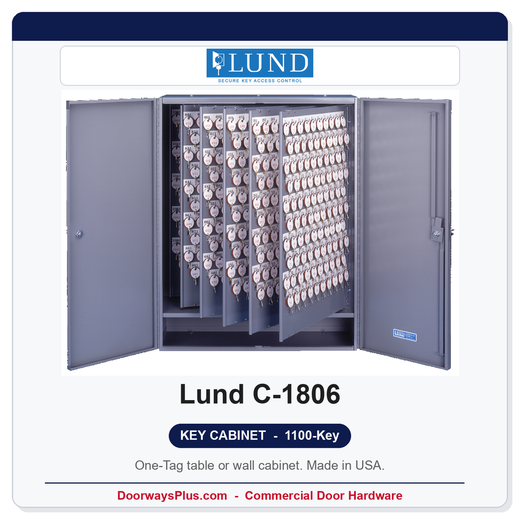 Lund C-1806 Table or Wall Key Cabinet | 1100-Key One-Tag | Made in USA