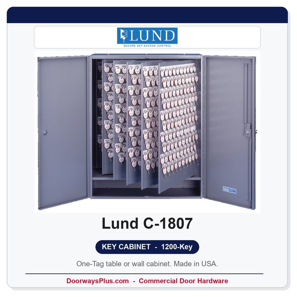 Lund C-1807 Table or Wall Key Cabinet | 1200-Key One-Tag | Made in USA
