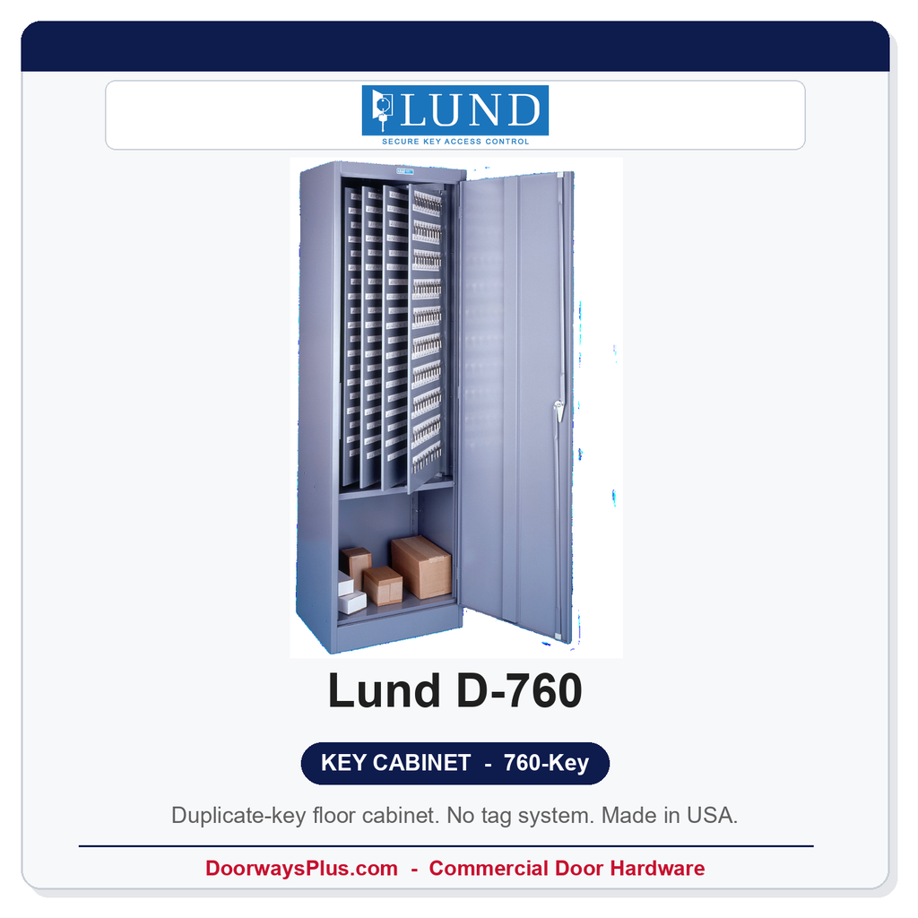Lund D-760 Floor Key Cabinet | 760-Key Duplicate Keys | Made in USA