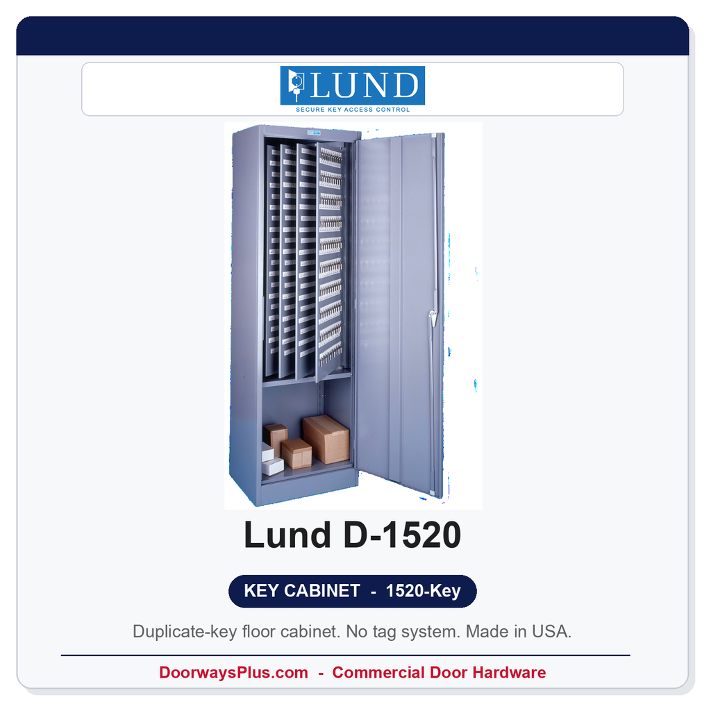 Lund D-1520 Floor Key Cabinet | 1520-Key Duplicate Keys | Made in USA