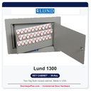 Lund 1300 Flush Recess Key Cabinet | 30-Key Two-Tag | Made in USA