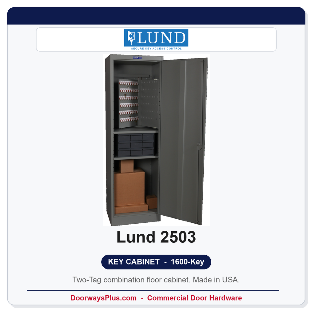 Lund 2503 Combo Floor Key Cabinet | 1600-Key Two-Tag | Made in USA