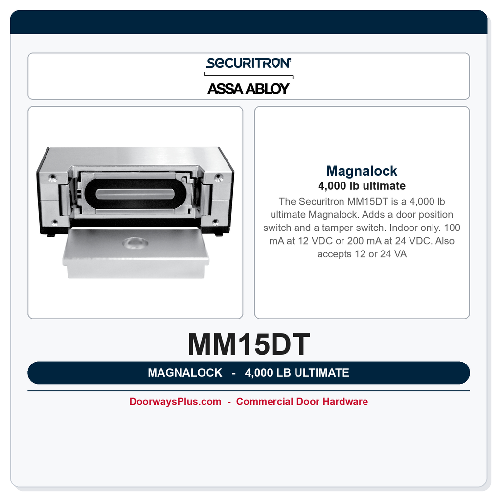 Securitron MM15DT Magnalock | 4,000 lb ultimate