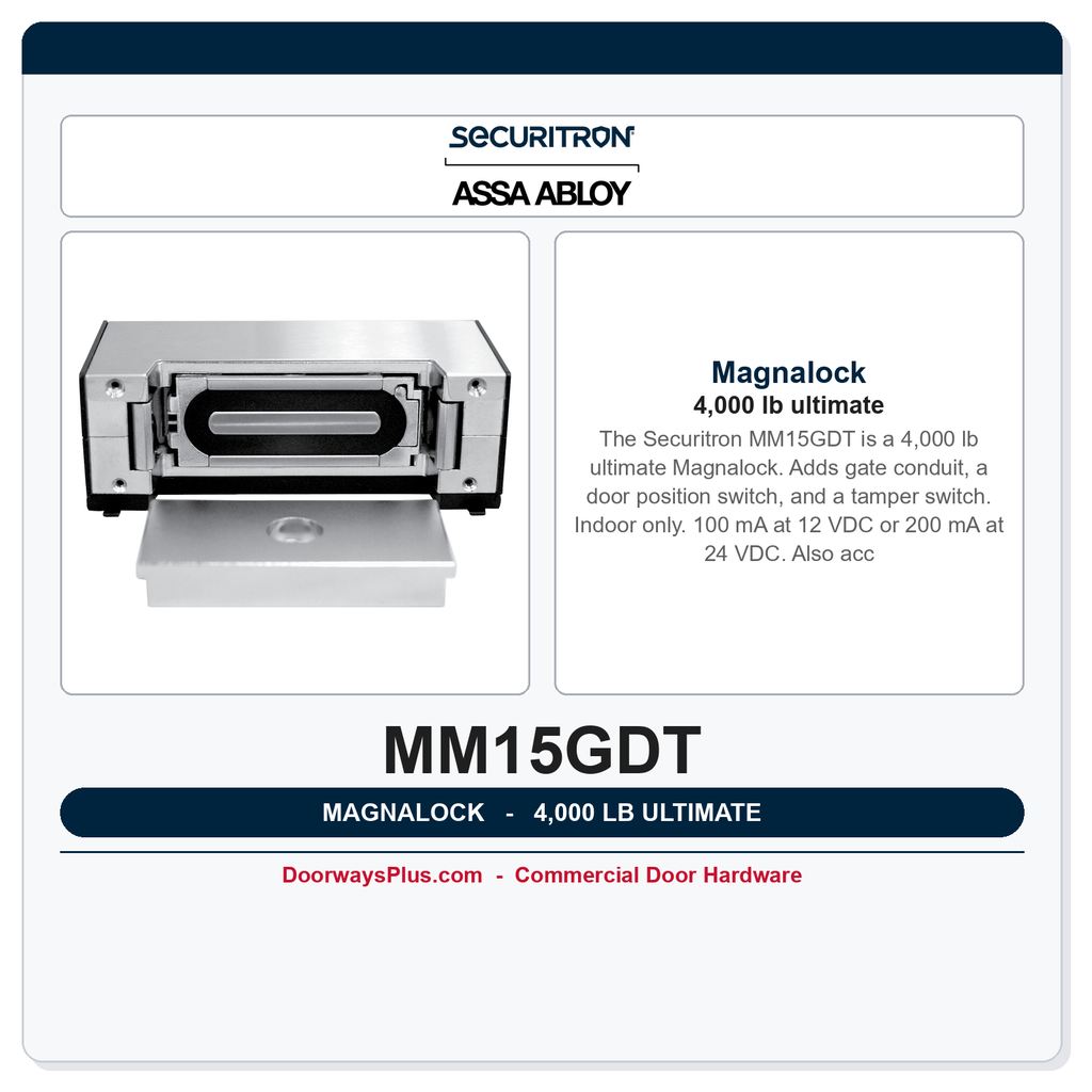 Securitron MM15GDT Magnalock | 4,000 lb ultimate